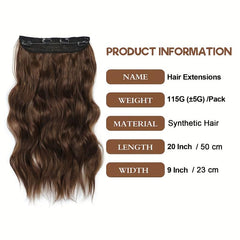 Long Wavy Hair Extensions 50 8 cm Natural Synthetic Heat Resistant Fibre