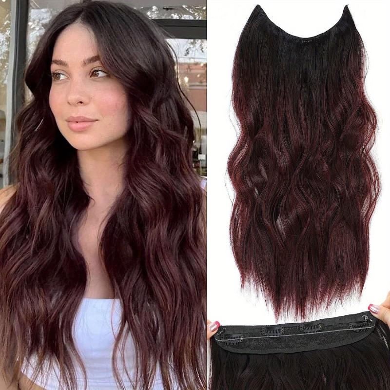 Long Wavy Hair Extensions 50 8 cm Natural Synthetic Heat Resistant Fibre