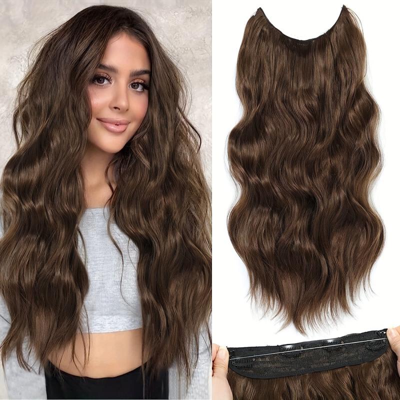 Long Wavy Hair Extensions 50 8 cm Natural Synthetic Heat Resistant Fibre