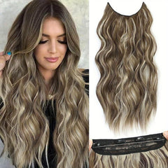 Long Wavy Hair Extensions 50 8 cm Natural Synthetic Heat Resistant Fibre