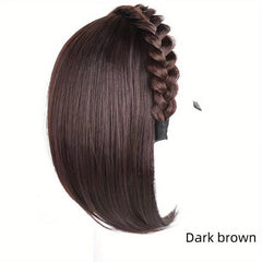 Braid Headband Hair Hoop with Straight Hair Extensions - Synthetic Hair Pieces