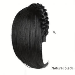 Braid Headband Hair Hoop with Straight Hair Extensions - Synthetic Hair Pieces
