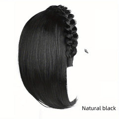 Braid Headband Hair Hoop with Straight Hair Extensions - Synthetic Hair Pieces