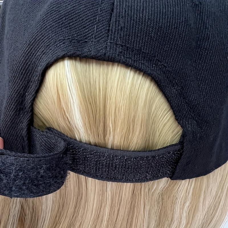Baseball Cap With Wigs 19 Short Straight Bob Wigs Adjustable Hat