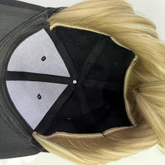 Baseball Cap With Wigs 19 Short Straight Bob Wigs Adjustable Hat