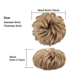 Messy Chignon Hair Extensions Curly Wavy Blonde Synthetic Hair Bun
