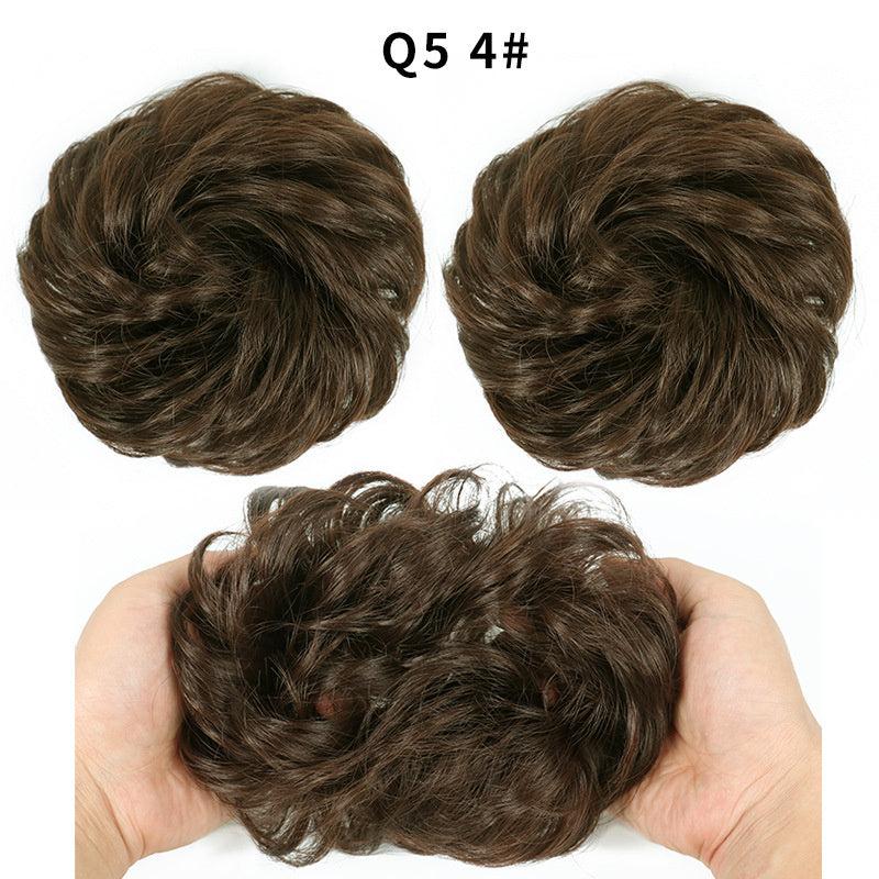Messy Chignon Hair Extensions Curly Wavy Blonde Synthetic Hair Bun