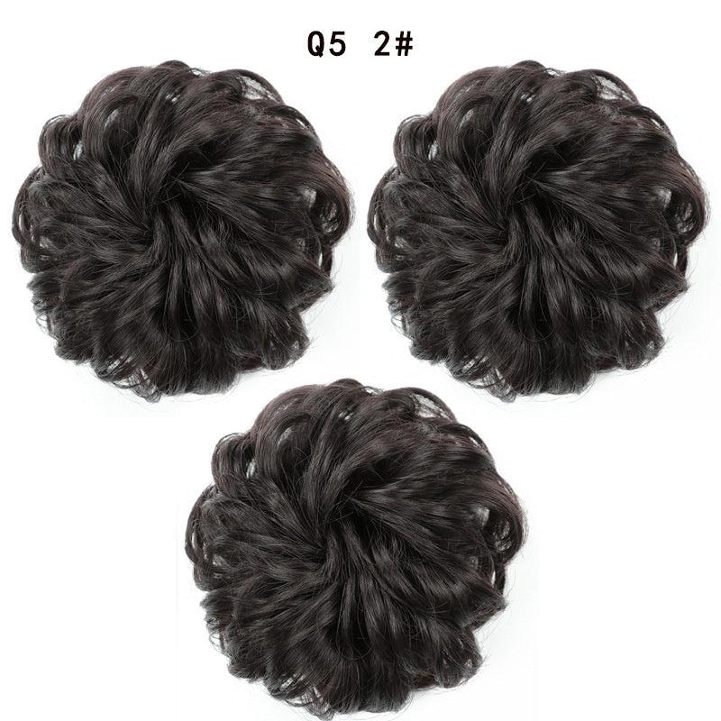 Messy Chignon Hair Extensions Curly Wavy Blonde Synthetic Hair Bun
