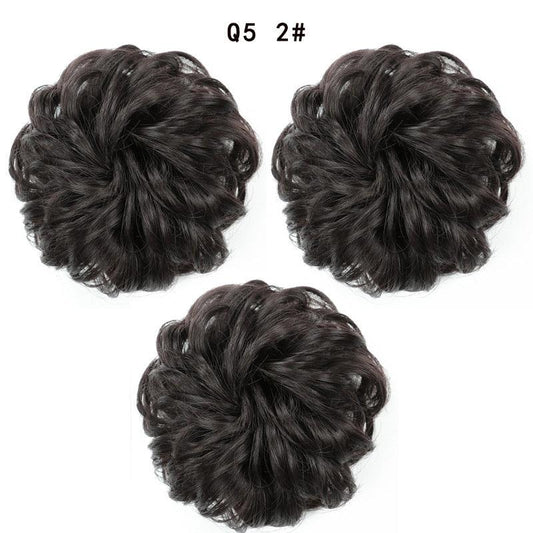 Messy Chignon Hair Extensions Curly Wavy Blonde Synthetic Hair Bun
