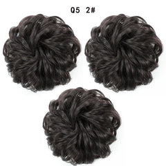 Messy Chignon Hair Extensions Curly Wavy Blonde Synthetic Hair Bun