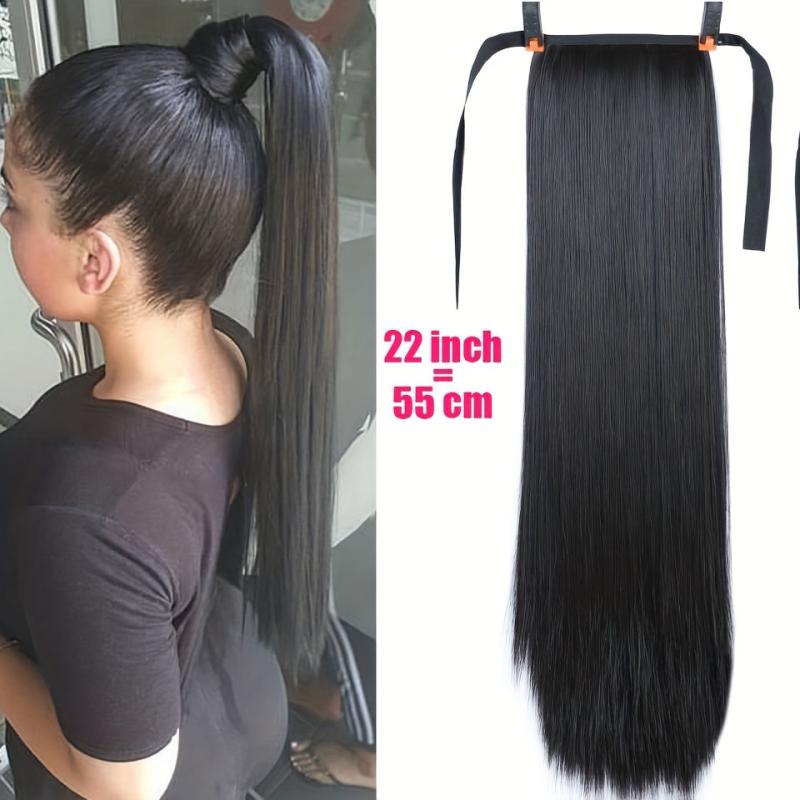 28 Cm Long Straight Hair Extensions Synthetic Heat Resistant Fiber Hair Pieces
