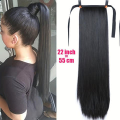 28 Cm Long Straight Hair Extensions Synthetic Heat Resistant Fiber Hair Pieces