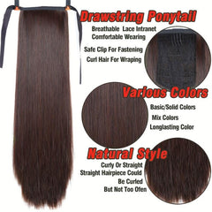 28 Cm Long Straight Hair Extensions Synthetic Heat Resistant Fiber Hair Pieces