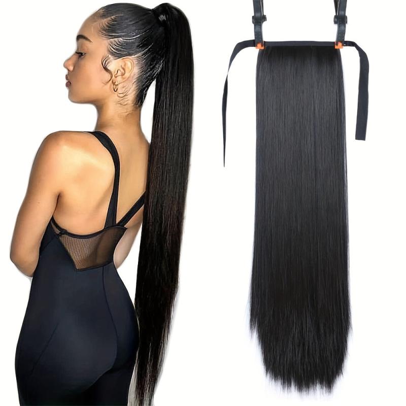 28 Cm Long Straight Hair Extensions Synthetic Heat Resistant Fiber Hair Pieces