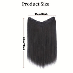 Long Straight Hair Extensions with 4 Clips Natural Brown Clip In One Piece