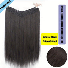 Long Straight Hair Extensions with 4 Clips Natural Brown Clip In One Piece