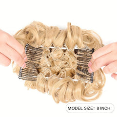 Synthetic Hair Bun Chignon Pieces with Comb Clips Hairpiece Hair Extensions