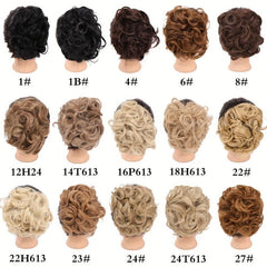 Synthetic Hair Bun Chignon Pieces with Comb Clips Hairpiece Hair Extensions