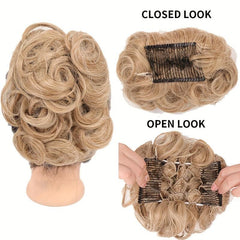 Synthetic Hair Bun Chignon Pieces with Comb Clips Hairpiece Hair Extensions