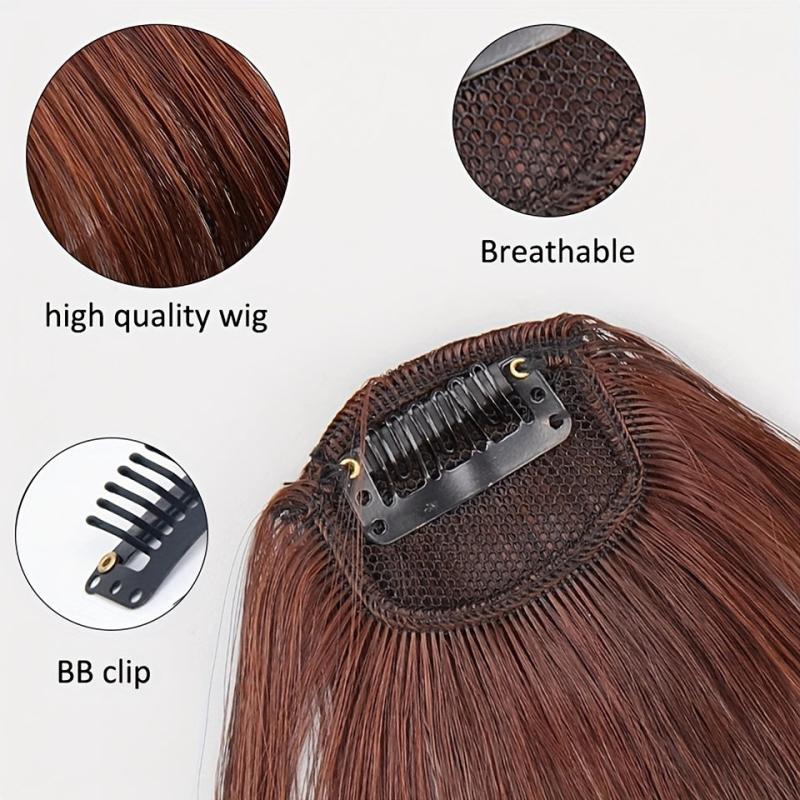 Synthetic Air Bangs Hair Extensions for Women and Girls - Heat Resistant Clips