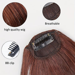 Synthetic Air Bangs Hair Extensions for Women and Girls - Heat Resistant Clips