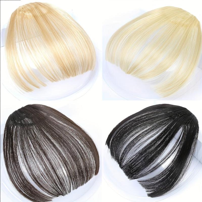 Synthetic Air Bangs Hair Extensions for Women and Girls - Heat Resistant Clips