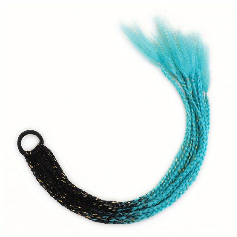 60 96 Cm Braids Ponytail Hair Extension Colored Gradient Braided Hair Piece
