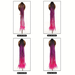 60 96 Cm Braids Ponytail Hair Extension Colored Gradient Braided Hair Piece