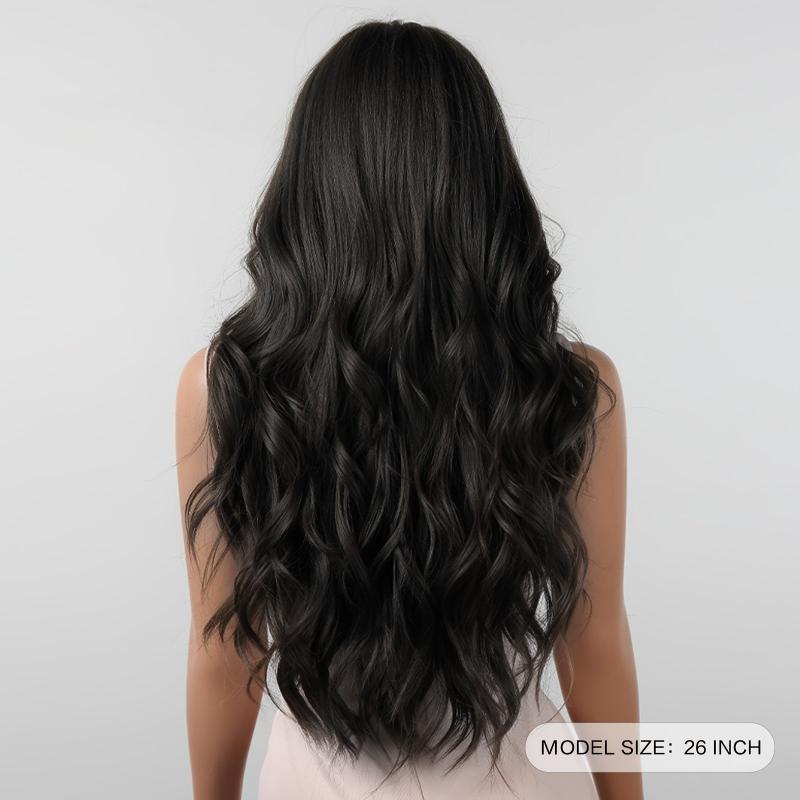 Long Wavy Synthetic Wig with Bangs for Women