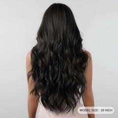 Long Wavy Synthetic Wig with Bangs for Women