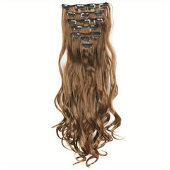 7pcs Clip In Curly Wavy Hair Extensions 55-88 Cm 16 Clips Synthetic Hairpieces