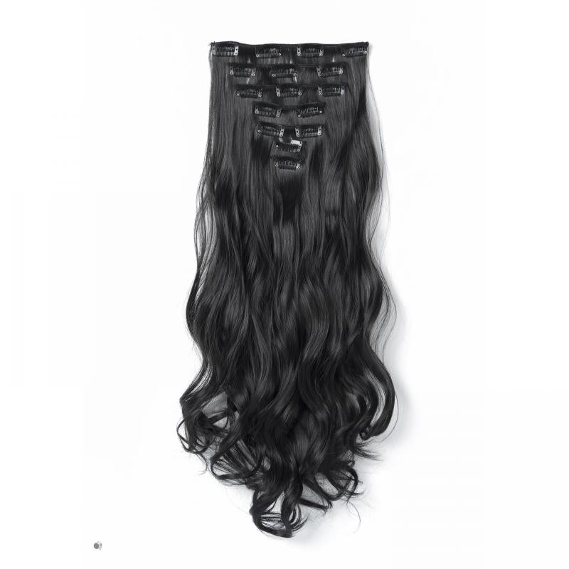 7pcs Clip In Curly Wavy Hair Extensions 55-88 Cm 16 Clips Synthetic Hairpieces