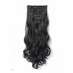 7pcs Clip In Curly Wavy Hair Extensions 55-88 Cm 16 Clips Synthetic Hairpieces