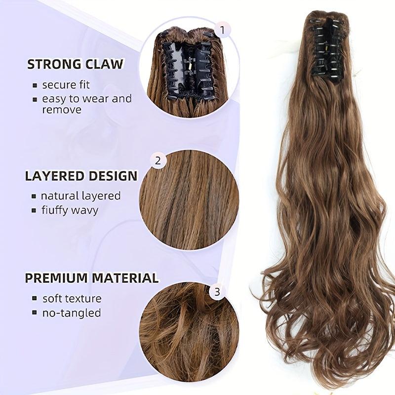 Long Wavy Curly Ponytail Extension Hair Claw On Hair Piece