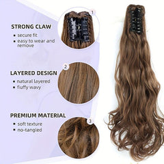 Long Wavy Curly Ponytail Extension Hair Claw On Hair Piece