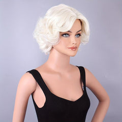 Short Curly Bob Cut Wig Synthetic Blonde Heat Resistant Beginners Friendly