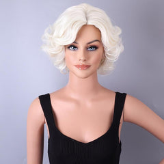 Short Curly Bob Cut Wig Synthetic Blonde Heat Resistant Beginners Friendly