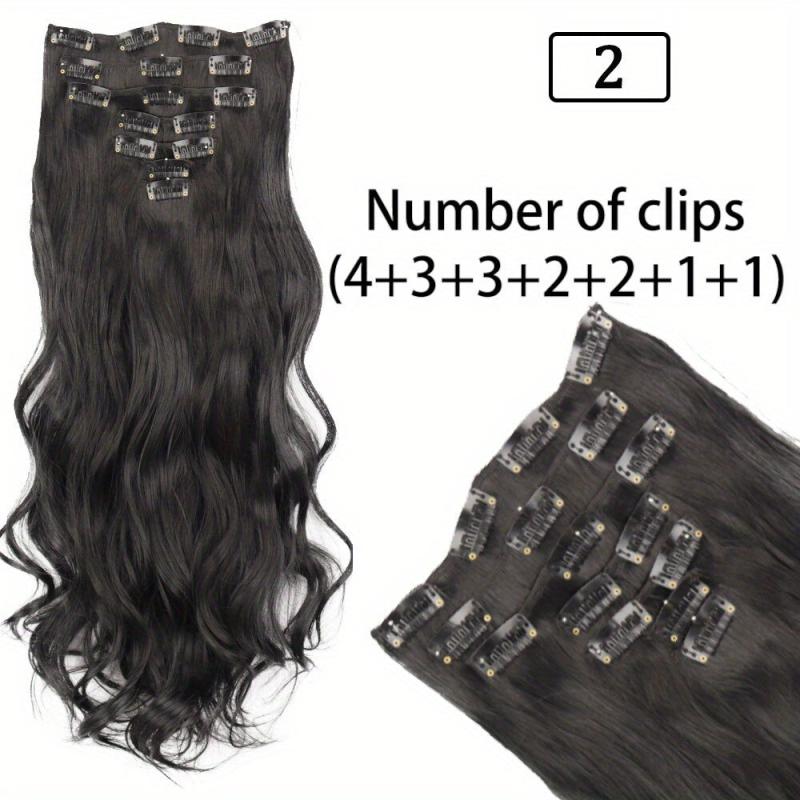 Long Wavy Hair Extensions 16 Clips In Hairpieces Heat Resistant Synthetic Hair