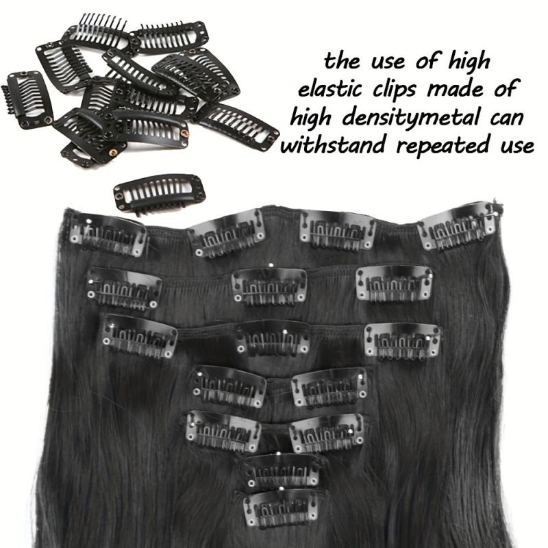 Long Wavy Hair Extensions 16 Clips In Hairpieces Heat Resistant Synthetic Hair