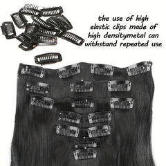 Long Wavy Hair Extensions 16 Clips In Hairpieces Heat Resistant Synthetic Hair