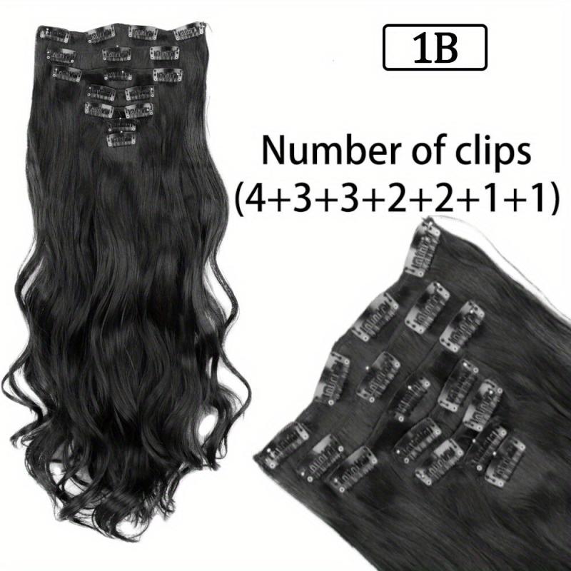 Long Wavy Hair Extensions 16 Clips In Hairpieces Heat Resistant Synthetic Hair