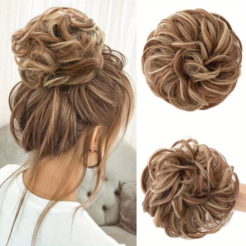 Tousled Updo Bun Scrunchies Messy Hair Extensions For Women Girls