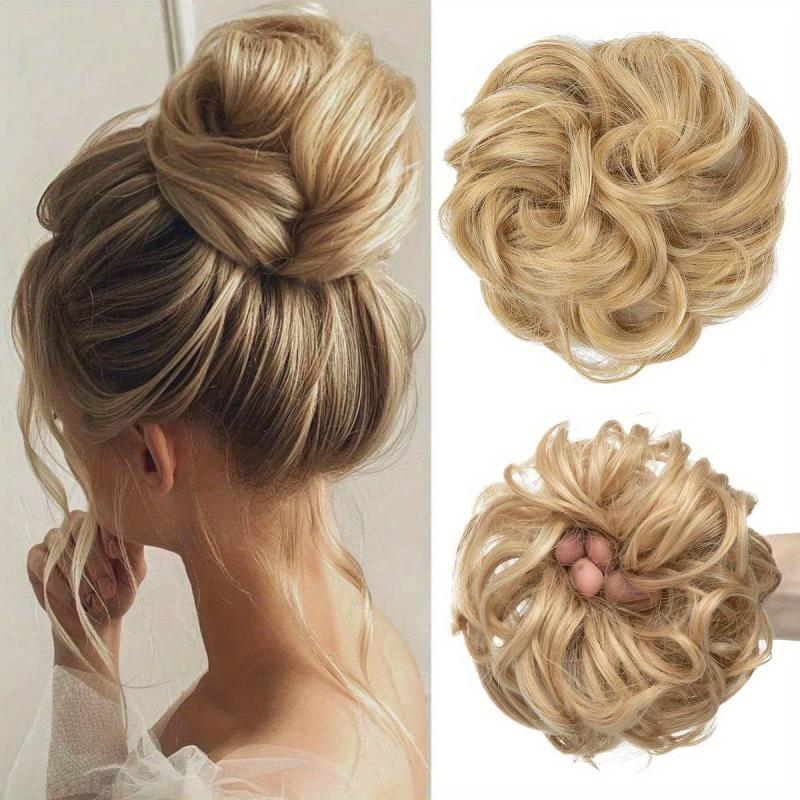Tousled Updo Bun Scrunchies Messy Hair Extensions For Women Girls