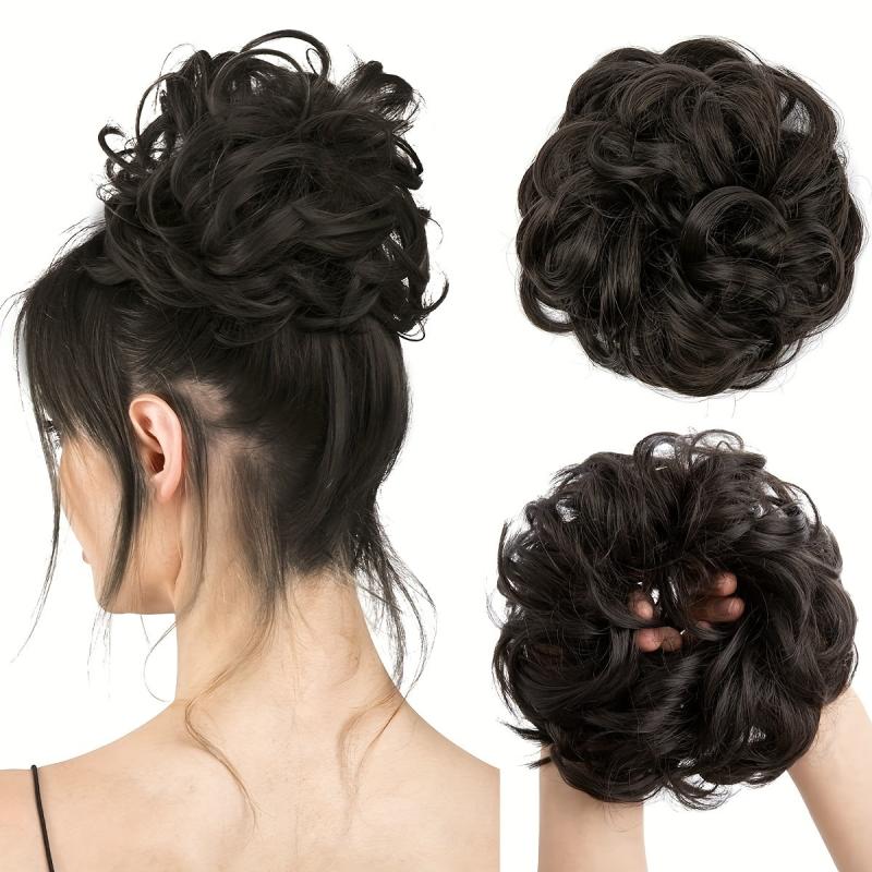 Tousled Updo Bun Scrunchies Messy Hair Extensions For Women Girls