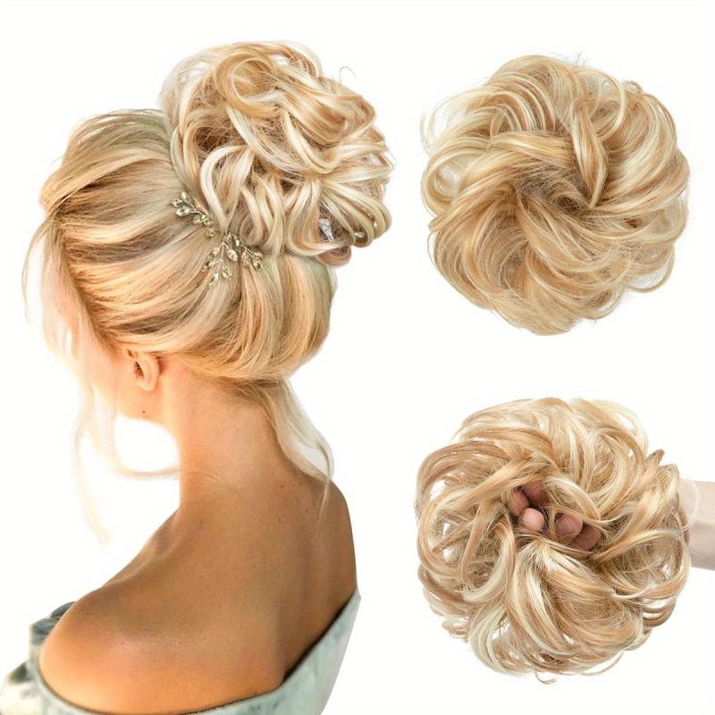 Tousled Updo Bun Scrunchies Messy Hair Extensions For Women Girls