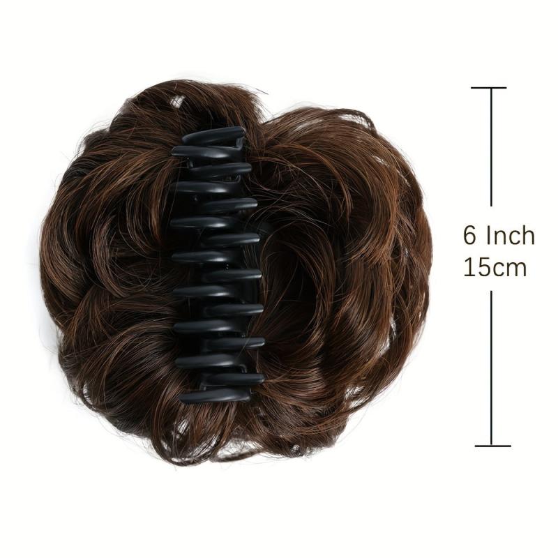 Messy Curly Claw Clip Hair Bun Synthetic Hair Extension