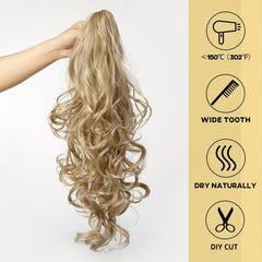 Long Curly Wavy Ponytail Hairpiece Claw Clip Extension for Women
