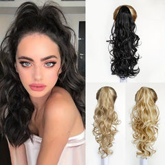 Long Curly Wavy Ponytail Hairpiece Claw Clip Extension for Women