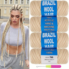 Natural Brazilian Wool Hair for Braids 70G Roll