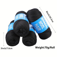 Natural Brazilian Wool Hair for Braids 70G Roll